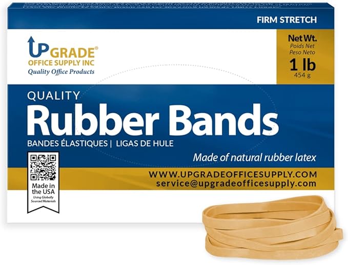 Upgrade Rubber Bands Size 64 (3-1/2 in x 1/4 in), 1 lb Boxes, 3-Pack, USA