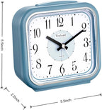 Tinload 5.5" Large Analog Alarm Clock Silent Non Ticking, Gentle Wake, Beep Sounds, Increasing Volume, Battery Operated Snooze and Manual Light, Easy Set
