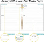 2026-2027 Planner - 18 Months Weekly & Monthly Planner from January 2026 - June 2027, Planners 2026-2027 with Elastic Closure, Inner Pocket, 8.5" x 11", Blue WaterColor