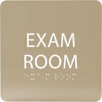 ADA CENTRAL SIGNS - 6" X6" Exam Room Sign - ADA Compliant Tactile Graphics Grade 2 Braille Text Acrylic Wall Signs - Educational Institution Directional Assistance Test Center Door Sign for Schools