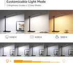 Lepro LED Desk Lamp with USB Charging Port,650LM Dimmable Home Office Touch Control Reading Table Lamp,5 Color Modes with 5 Brightness,College Dorm Room Essentials, Eye Caring, Sewing, Crafting, Black
