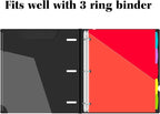 INFUN 1 Inch Telescoping 3 Ring Binder - 12 PCS-Black, Flexible Binders with Customizable Front Cover and Clear Catalog Pocket,1 inch Binders 3 Ring, 225 Sheet Capacity
