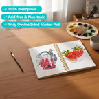 Watercolor Paper Pad, 5.5"x8.5" Water Color Paper, 140lb/300gsm Artist Painting Drawing Paper Book, Art Supplies for Adults Kids, Watercolors, Watercolor Paint Set, Sketchbook, Journal, Green