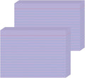 JINMIKEJI Purple Ruled Index Cards 5x7 Inch - 50 Pack Study Flash Cards for School, Office & Home, Durable Note Cards with Lines