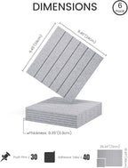 Fluxynara Felt Bulletin Board Tiles -28"x18" with 40 Adhesive Tabs, Cork Board Alternative for Office Decor, Push Pin Board Wall Organizer 6-Pack (Soft Gray)
