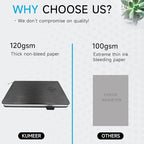 KUMEER Check Register – Elegant Check Registers for Personal Checkbook with Check & Transaction Registers, Hardcover Checkbook Log 5.2x7.6" (Black)