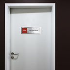 Bathroom Sliding Door Signs, Restroom Signs for Business Vacant Occupied Restroom Sign In Use/Available Slider Sign for Home Office Or Public Bathroom Door, Brushed Silver Stainless Steel