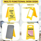Funny Office Desk Accessories,Office Cubicle Decor Gift for Coworker Designer Boss Home Workspace Table Signs，Phone Holder Mirror Acrylic Work Humor Stress Relief Caution Desk Decor(Brain At Work)