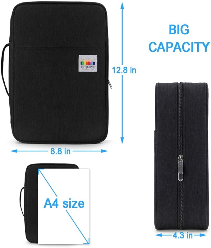 YOUSHARES Big Capacity Colored Pencil Case - 300 Slots large Pen Case Organizer with Multilayer Holder for Prismacolor Colored Pencils & Gel Pen (Green)