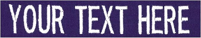Custom Uniform Name Tapes Solid Colors. Purple Fabric, 4 Inch Hook Fastener (Uniform Ready Fastener)