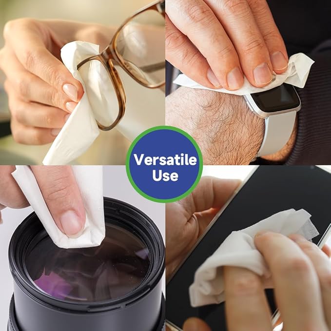 VisClear Lens Wipes for Eyeglasses, 200 Counts, Extra Moist Individually Wrapped Eyeglass Cleaner Wipes, Safe from Scratches and Streak, Glass Wipes for Eyeglasses, Camera Lens & Electronic Screens