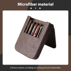 MIVLXLX Leather 6 Fountain Pen/Pencil Tray Case, Handmade, Magnetic Closure with Drawer Design, Gift Choice for Man/Woman/Office, 6 Slots（gray）