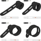 Donruby 24Pcs Silicone Cable Ties - Reusable & Washable with Locking Buckles, Adjustable Fastening Cable Management Straps, Multi-Purpose High Elasticity Cord Organizer (Black & White)