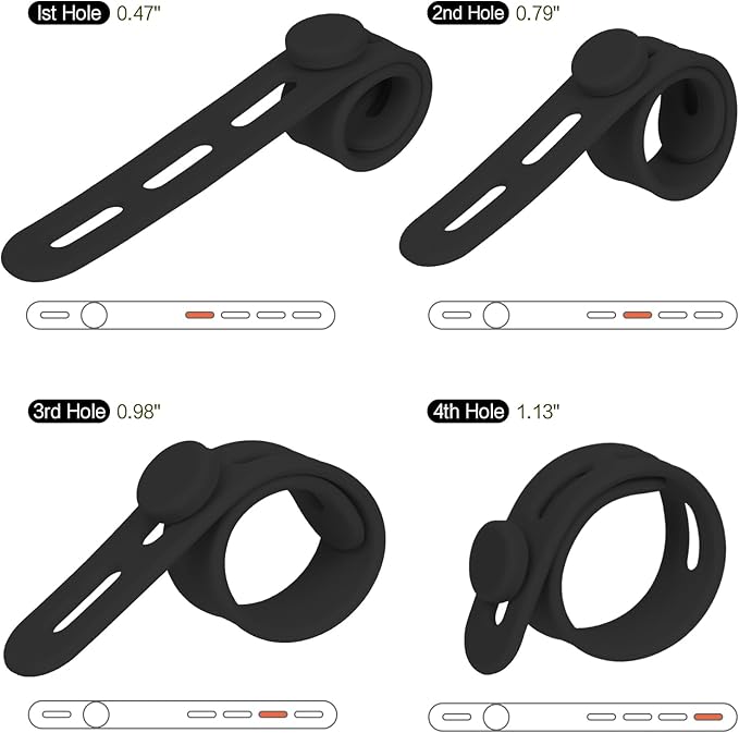 Donruby 24Pcs Silicone Cable Ties - Reusable & Washable with Locking Buckles, Adjustable Fastening Cable Management Straps, Multi-Purpose High Elasticity Cord Organizer (Black)