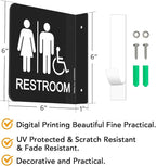 Faittoo Restroom Sign, Bathroom Signs, (2 Pack) 6 x 6 Inches Acrylic Sign, for Office or Business Bathroom and Toilet Door or Wall Decor, Indoor Outdoor Use (Men and women with Handicap)