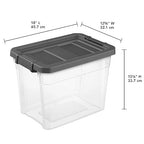 Sterilite 12-Pack Modular Stacker Box, Durable Clear Plastic Storage Bins with Latching Lids, 30 Quart - Stackable Organizing Container Boxes for Closet, Bathroom, and Office
