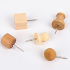Thumb Tacks for Bulletin Boards,Wooden Push Pins - 140Pcs 5 Styles & 2 Colors, Decorative Pins for DIY Crafts, Home Office, with Storage Box (Multi-Purpose)