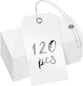 Uniclife 120 Pcs White Plastic Tags for Labeling 4.7"x 2.36" Plastic Shipping Tag with Wire Writable Waterproof Tag Price Tags with Reinforced Eyelet Blank Hang Label for Luggage