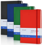 SUQJOY Lined Journal Notebooks, 4 Pack 160 Pages, 5.5x 8.2-Inch Journals for Women Men, Hardcover Notebook with 100 gsm Thick Paper, A5 Size College Ruled Notebook for Writing/Travel/Work (Assorted Color-4 Pack)