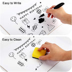 Dry Erase Lapboards, HERKKA 25 Pack Double Sided Dry Erase Lap Boards 9 x 12.5 Inch, 25 Markers, 25 Erasers, Small Dry Erase Boards for Students Classroom Teacher Supplies