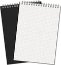 Engrowtic Dot Grid Notebook Top Spiral Notebook A5 Size Bullet Dotted Paper Hardcover Dot Journal 8.3''x 5.8'' 140 Pages Spiral Notepads for Sketching Drawing Writing School Office(Black,2 Pcs)