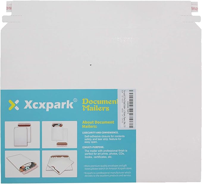 Xxcxpark 25 Pack Rigid Mailers, 9.5x12.5 inches Self Seal Photo Document Mailers Premium Cardboard Keep Flat Envelopes for Photos Pictures Papers Files CD