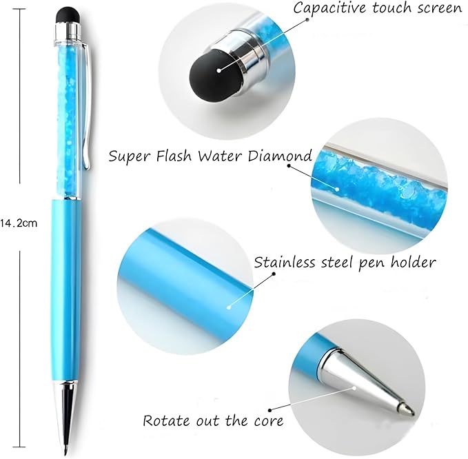 Yucold Customized Pens with Name/Logo - Touch Screen Stylus Ballpoint Pen, Perfect for Weddings, Business & Personalized Gifts (Black,20)