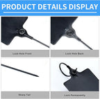 100 Black Plastic Tags Shipping Tags Water Proof Tags for Labeling Shipping Labels Security Seals Writable Marker Ties Hanging Tags Storage Tag with One Marker Pen, 252*58 mm