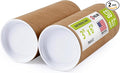 3" x 6" Reinforced Kraft Paper Mailing Tubes, Pack of 2 Tubes with 2 Caps Each – USPS Approved Poster Tube – Made in USA Cardboard Tube for Shipping and Storing Posters, Prints, Artwork, or Documents