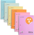 Mintra Office Spiral Notebooks - 1 Subject, 70 Sheets, College Ruled, 8in x 10in, Bulk Pack, Pastel Covers, Set of 6 - for School, Office, Business, Professional (04693)