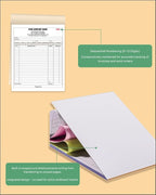 Custom Carbonless Invoice Book with Logo, Personalized Cover & Inner Pages, 2 Part NCR Receipt & Work Order Forms, Easy Tear, Writing Shield for Small Business (2-Part [White/Red], 10.24 * 7.48INCH)