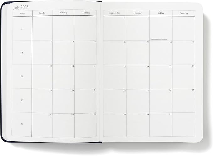 Wykeham's Executive 2026 Daily Journal Planner – US Public Holidays & Format – Customization Available (Royal Blue, 6"×4.5")