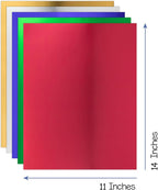 Hygloss Products Metallic Cardstock Sheets - 25 Sheets, 11” x 14” - 5 Assorted Colors - Sturdy 10 pt. - Foil Paper for Crafts, Scrapbooking, Posters & Decorations