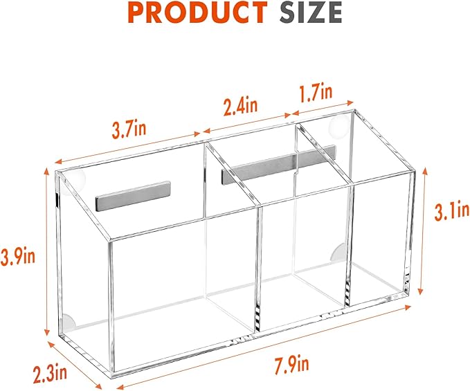 Banafich Magnetic Dry Erase Marker Holder, Acrylic Magnet Pen Holder for Whiteboard, Refrigerator, Magnetic Fridge Organizer for Office, Classroom, Whiteboard Maker Holder, Locker Organizer
