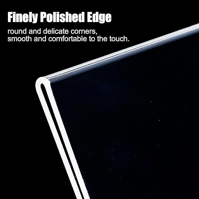 xydstay 3 pack 8.5x11 Acrylic Sign Holder for Picture Frames, L Shape Clear Plastic, Plastic Sign Holder,Menu Holder, Unbreakable Table Sign Holder for Restaurant, Office, School, Store and Home Use