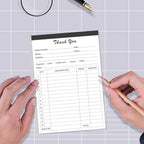 (5-Pack) Thank You Receipt Book - 5.5" x 8.5" Cardboard 2-Part Carbonless Sales Invoice Book, 250 Sheets Invoice Pad with Cardboard for Small Business