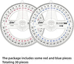 360° Protractor Pack of 30 Protactors Plastic Protractor Math Protractors Clear Protractor Ruler Drafting Tools Circle Protractor for Geometry