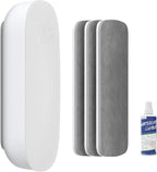 CLICK CLEAN Replaceable Dry Erase Board Eraser, 4-in-1 Magnetic Whiteboard Eraser with 3 Replaceable Felt Pads, Free 3.4oz Whiteboard Cleaner Included, Intended for Classroom, Home and Office
