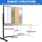 Max-officoo Large Dry Erase White Board with Rolling Stand 72"x48" Double-Sided Mobile Magnetic Whiteboard on Wheels, Including 3 Magnetic Erasers, 7 Markers, 30 Magnets