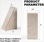 Marble Book Ends Decorative, Unique Bookends for Shelves, Bookends to Hold Heavy Books, Durable Book Holder Stopper for Home Office Desk Bookshelf Decoration, Turkey Natural Marble, Set of 2