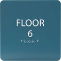 ADA CENTRAL SIGNS - 6" X6" Floor 6 Sign - ADA Compliant Tactile Graphics Grade 2 Braille Text Acrylic Wall Signs - Directional Assistance, Floor Number Safety Sign for Office, school Hospital, Apartment