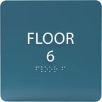 ADA CENTRAL SIGNS - 6" X6" Floor 6 Sign - ADA Compliant Tactile Graphics Grade 2 Braille Text Acrylic Wall Signs - Directional Assistance, Floor Number Safety Sign for Office, school Hospital, Apartment