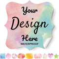 AHEADGOODS Custom Stickers - Personalized Labels with Fancy Frame, 100 Labels (2.5"x2.5")