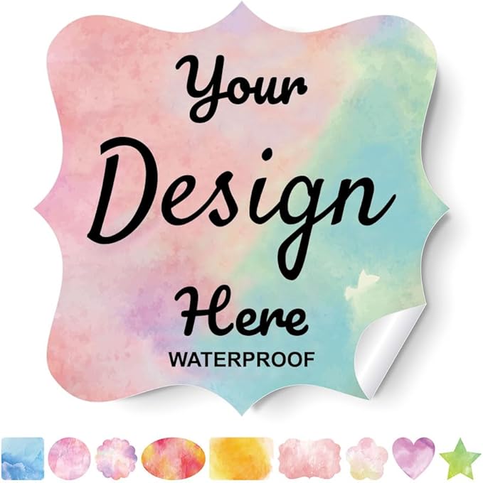 AHEADGOODS Custom Stickers - Personalized Labels with Fancy Frame, 100 Labels (2.5"x2.5")