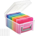 Photo Storage Box 5 x 7 Inches, 10 Inner Extra Large Photo Boxes with Dividers, Colorful Acid-Free Photo Storage Containers with Handle, Photo Organizer Craft Keeper for Photo, Craft, Stamp etc