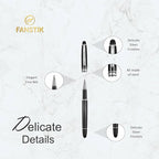 FANSTIK Customized RollerBall pen with name (MADE IN USA), stainless steel, black and silver, luxury engraved pen personalized for men and for women. (RollerBall Black-Silver)
