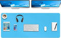 Boutilon Leather Desk Pad Protector,Non-Slip Mouse Pad,Laptop Desk Pad,Office Mouse Mat,Waterproof Leather Desk Blotter,Desk Writing Pad for Office and Home (XXXL-Blue,47"x 24")