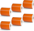 BETCKEY - 4" x 3" Shipping & Multipurpose Labels Compatible with Zebra & Rollo Label Printer,Premium Adhesive & Perforated[Orange, 6 Rolls, 3000 Labels]