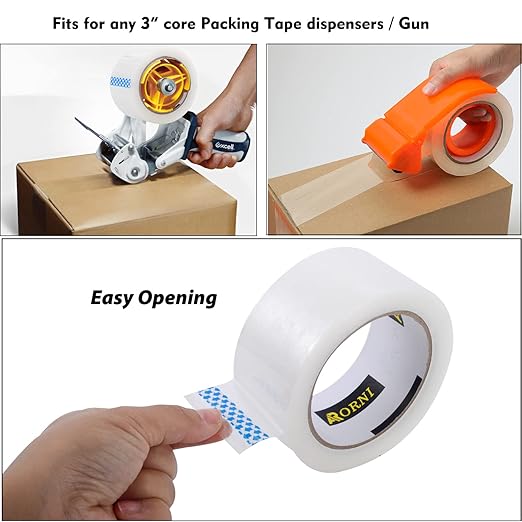 APORNI Clear Packing Tape Heavy Duty Refill Rolls Sealing Great for Packing Box Shipping and Moving Supplies Packaging 12 Rolls 1.88" x 65 Yards 3" Core 2.7 Mil Thick Adhesive