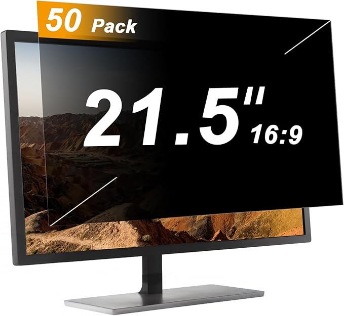 NeoBluTech 【50 Pack】 21.5 Inch Privacy Screen Protector for 16:9 Widescreen Monitors Desktop Anti-Glare Blue Light Filter Anti-Spy Film Relieves Eye Strain Easy Install